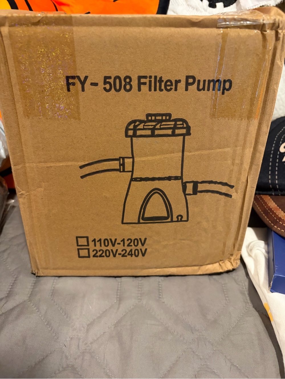 Filter Pump - Brown Cardboard Packaging